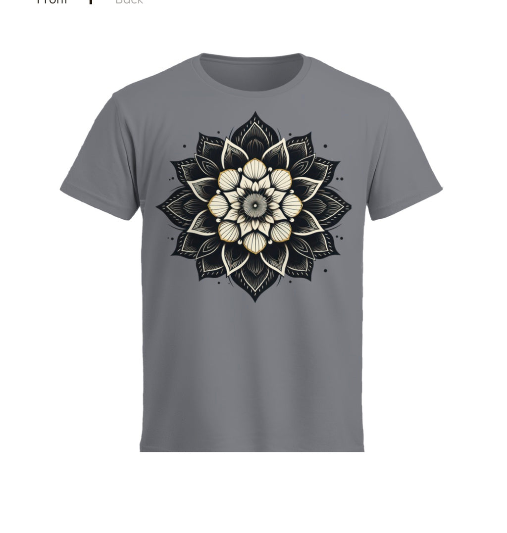 Luxury Mandala Graphic T-Shirt | Unisex Boho Floral Tee | Minimalist Statement Shirt | Premium Casual Fashion