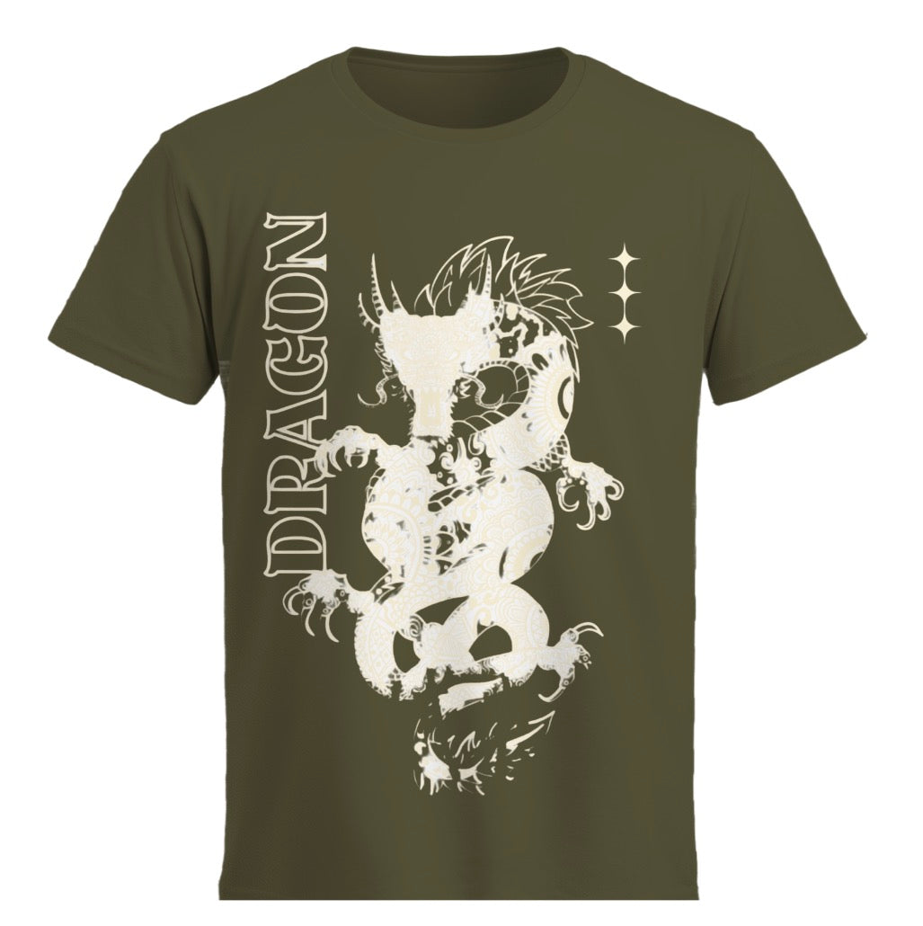Dragon Graphic T-Shirt for Men & Women | Japanese Style Streetwear Tee | Vintage Dragon Print Cotton Unisex Shirt | Casual Oversized Fashion Top