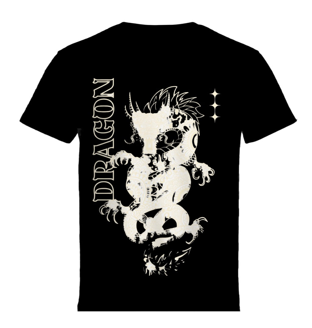 Dragon Graphic T-Shirt for Men & Women | Japanese Style Streetwear Tee | Vintage Dragon Print Cotton Unisex Shirt | Casual Oversized Fashion Top
