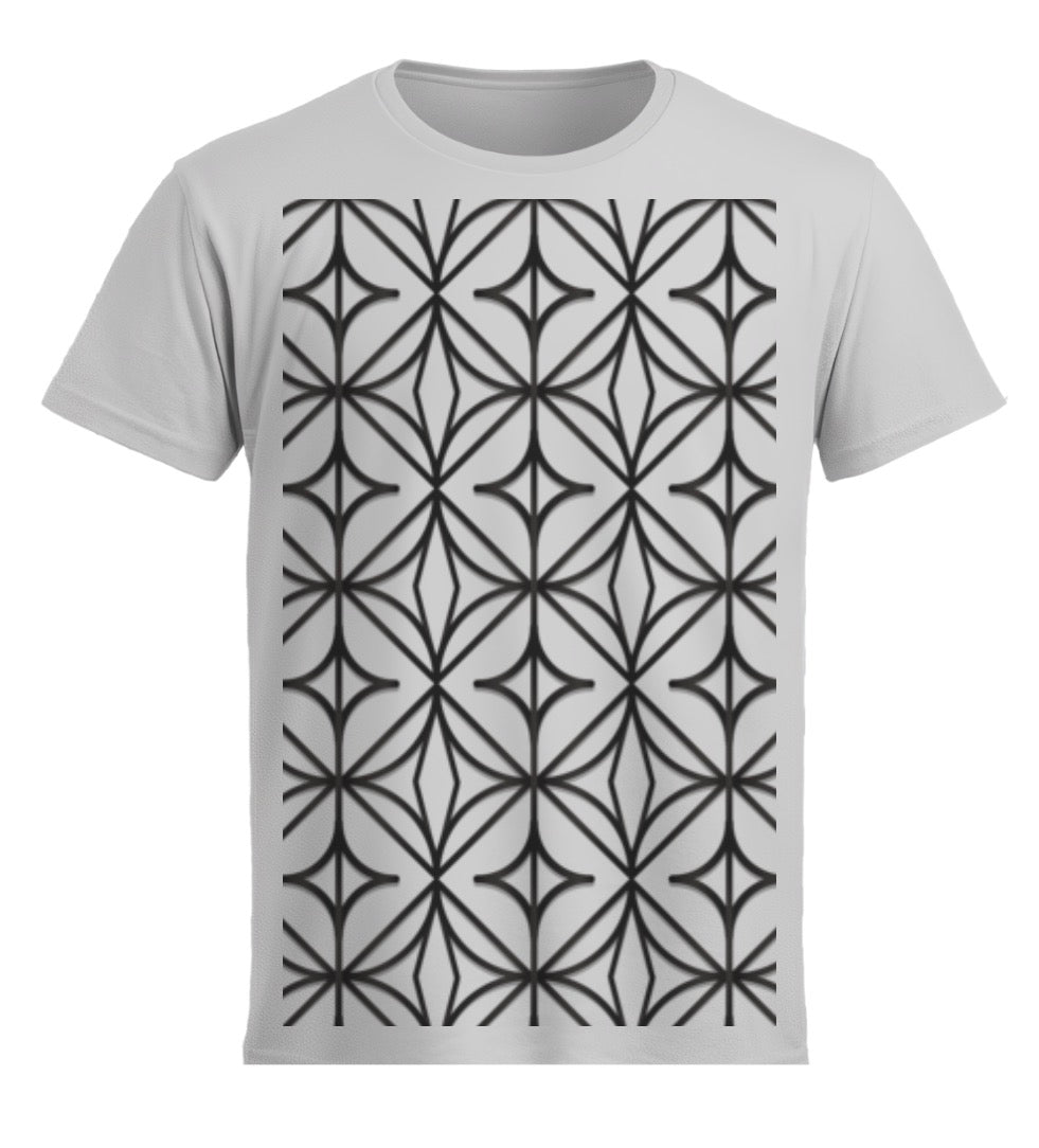Abstract Geometric Line Print T-Shirt | Contemporary Unisex Tee