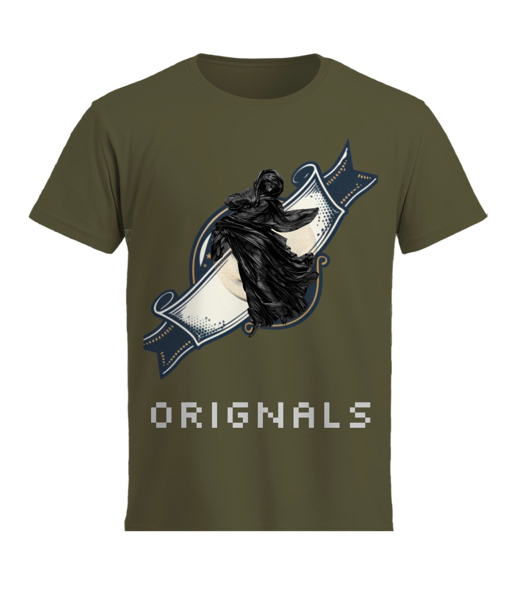 Originals Gothic Shadow Graphic T-Shirt | Vintage Streetwear Oversized Tee | Unisex Casual Cotton Top