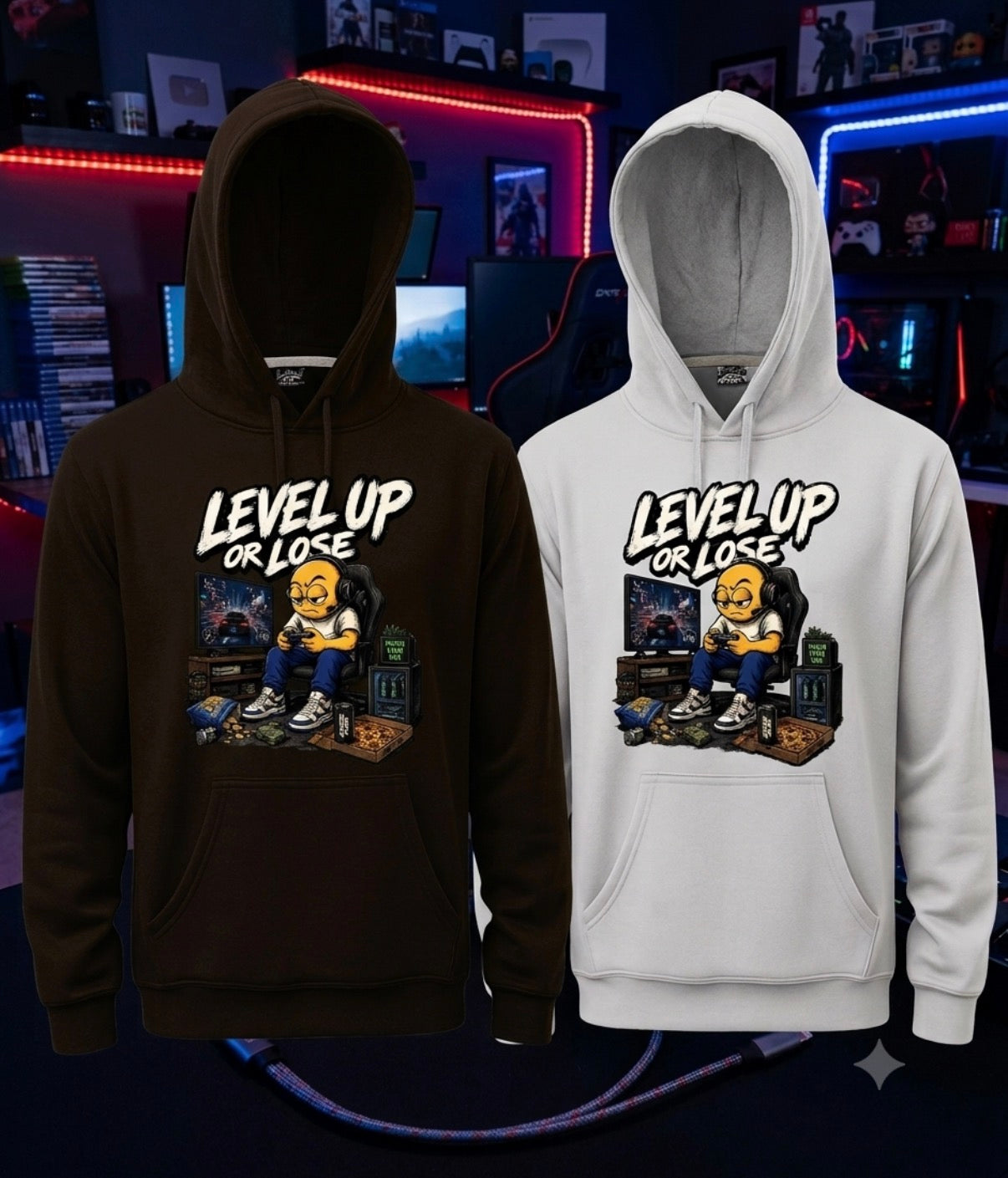 🎮 LEVEL UP OR LOSE™ Premium Gamer Hoodie

Built for gamers. Made for winners.