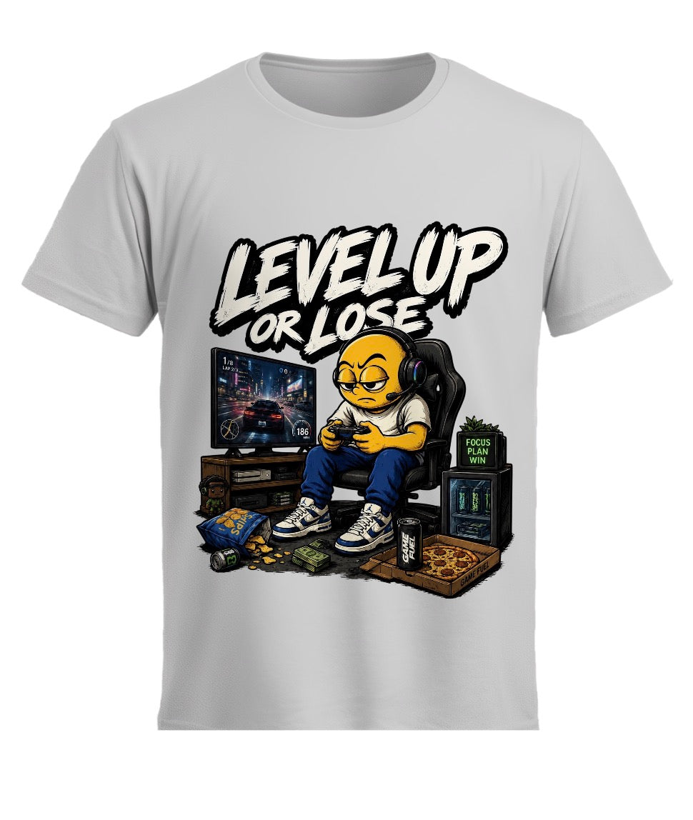 🎮 LEVEL UP OR LOSE™ – Premium Gamer Graphic T-Shirt