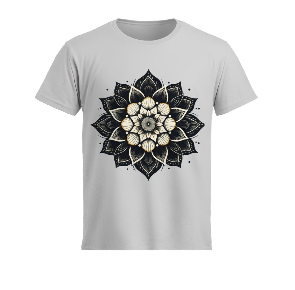 Luxury Mandala Graphic T-Shirt | Unisex Boho Floral Tee | Minimalist Statement Shirt | Premium Casual Fashion