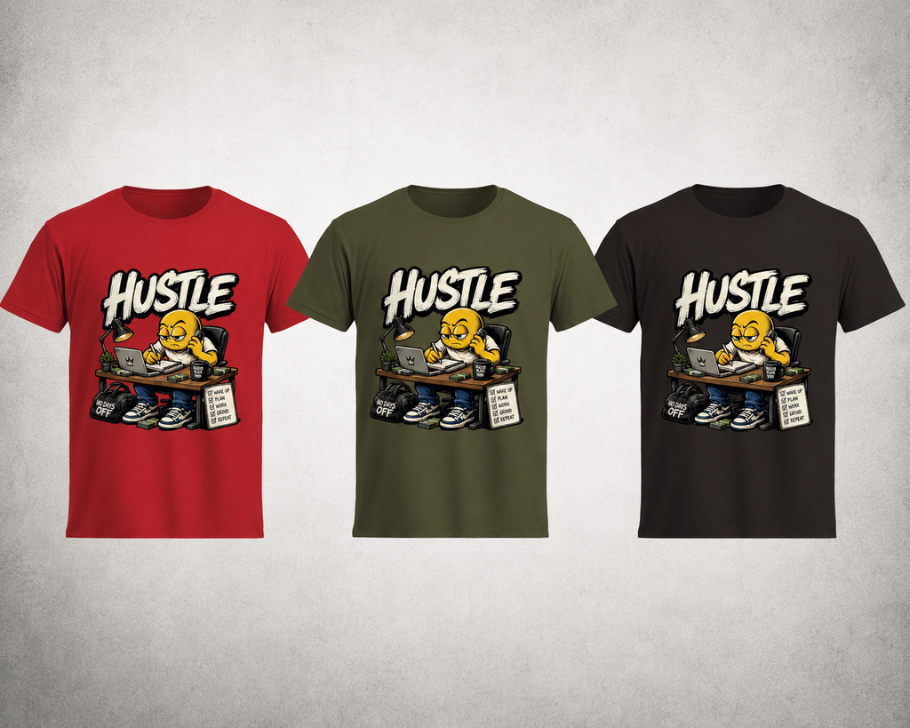 🔥 HUSTLE Streetwear Graphic T-Shirt | Premium Motivational Tee | Unisex