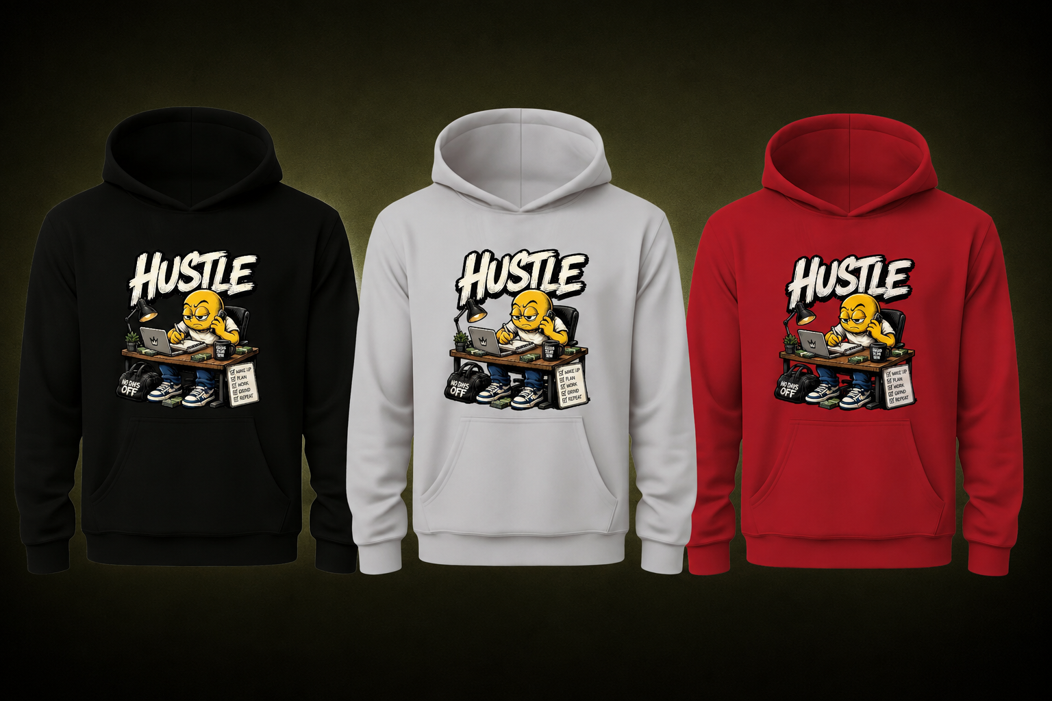 HUSTLE™ Graphic Hoodie | Motivational Streetwear Hoodie | Premium Unisex Pullover | Urban Fashion Sweatshirt