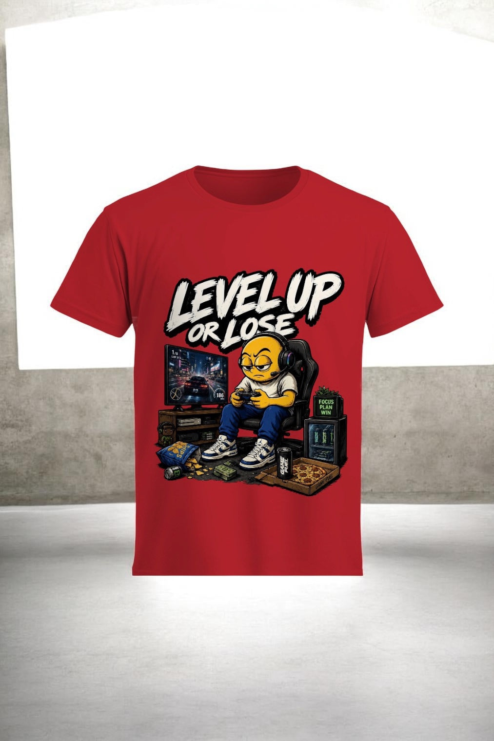 🎮 LEVEL UP OR LOSE™ – Premium Gamer Graphic T-Shirt
