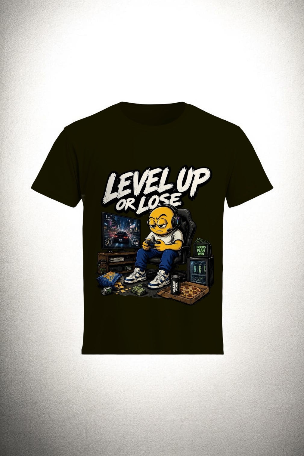 🎮 LEVEL UP OR LOSE™ – Premium Gamer Graphic T-Shirt