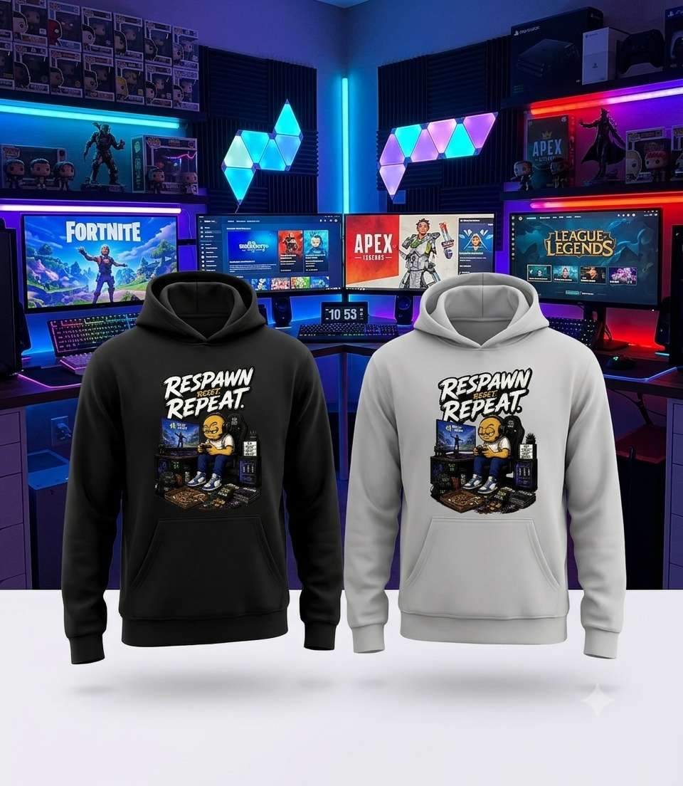 🎮 RESPawn. RESET. REPEAT. — Gaming Hoodie

For the gamers who never really log off. 🎮🔥