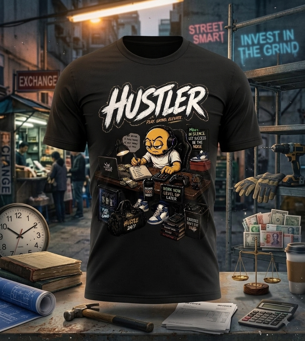 HUSTLER Graphic T-Shirt – Streetwear Hustle & Motivation Tee | Unisex