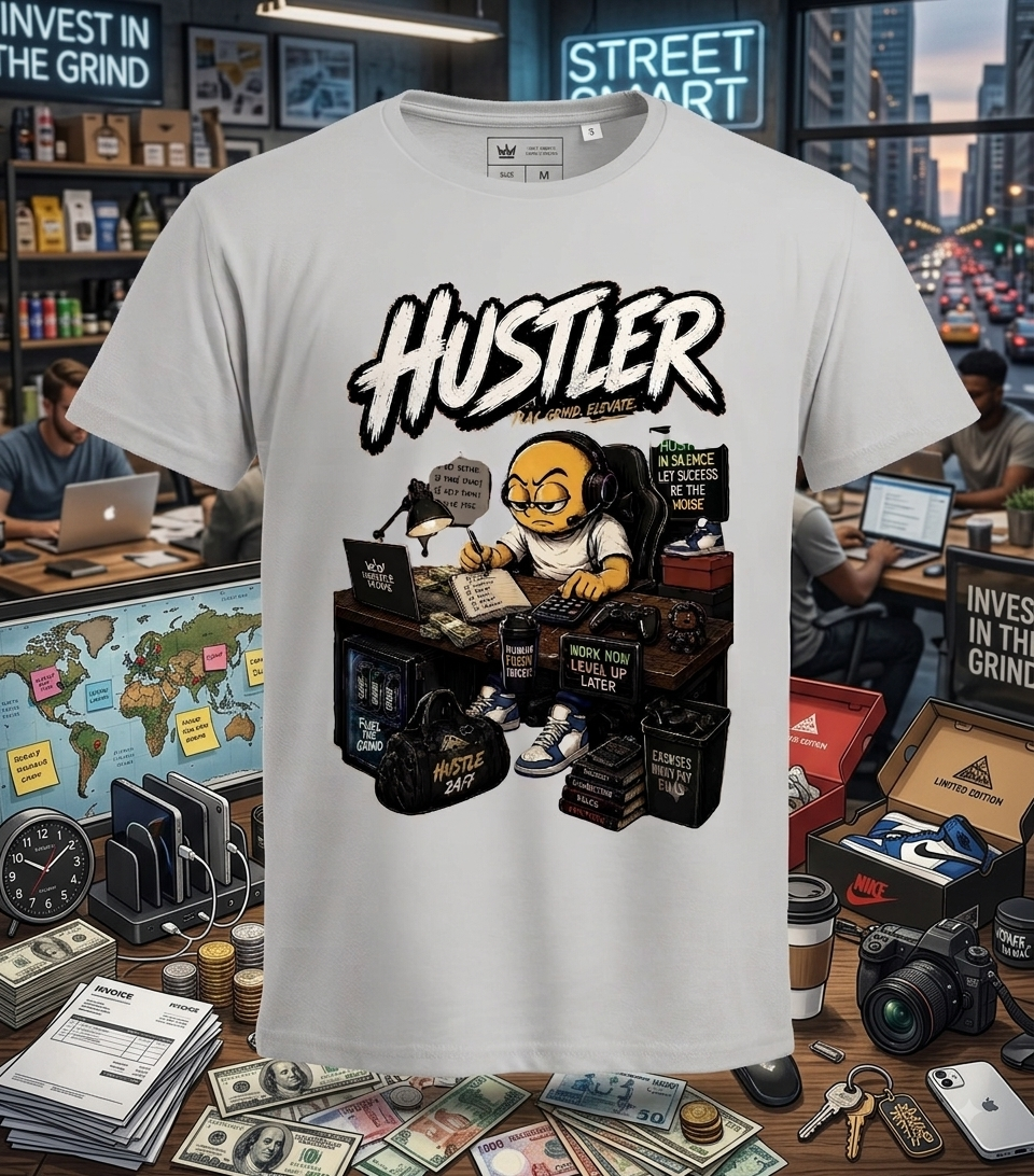 HUSTLER Graphic T-Shirt – Streetwear Hustle & Motivation Tee | Unisex
