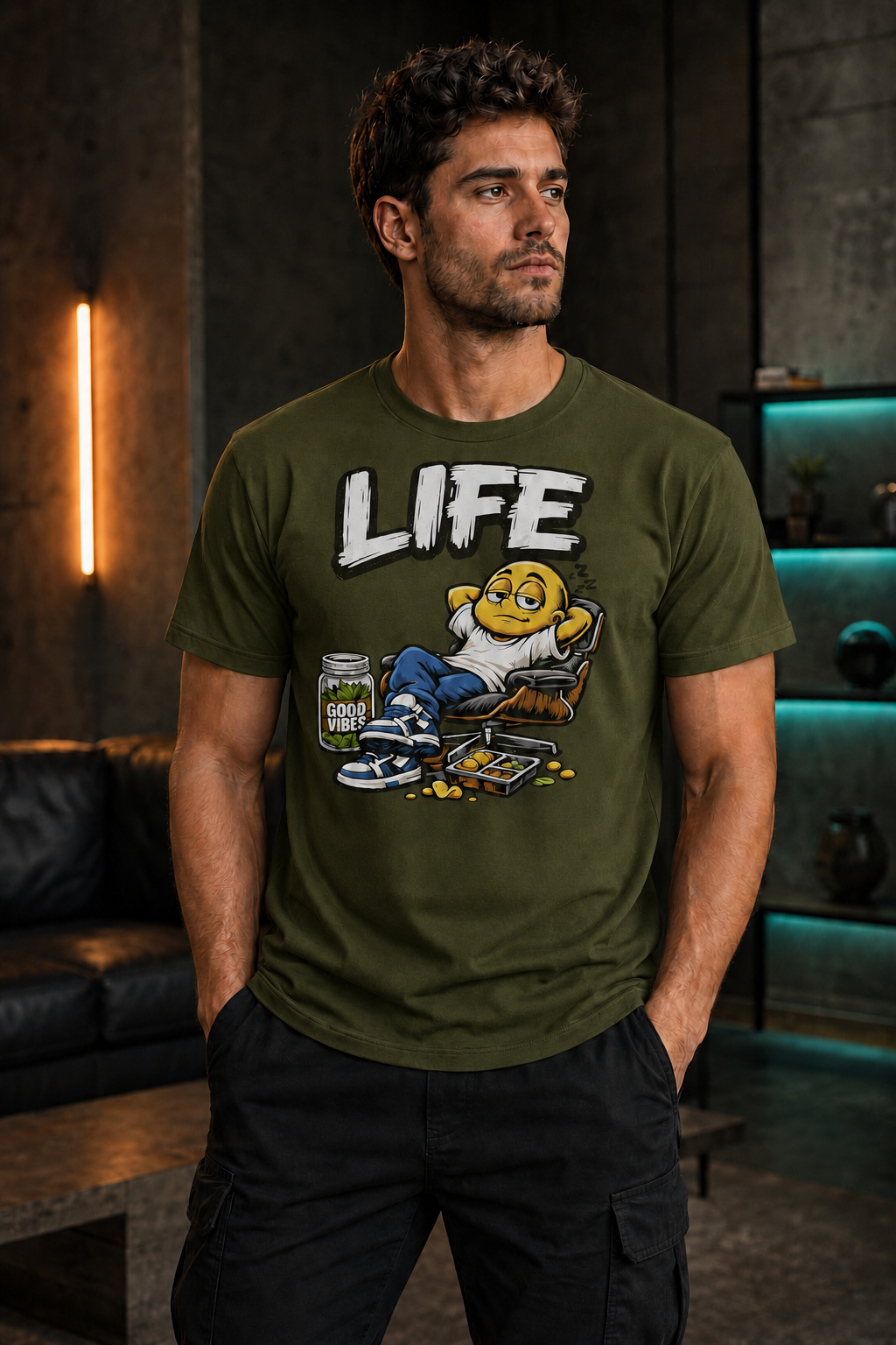 LIFE Good Vibes Graphic T-Shirt – Laid-Back Streetwear Tee