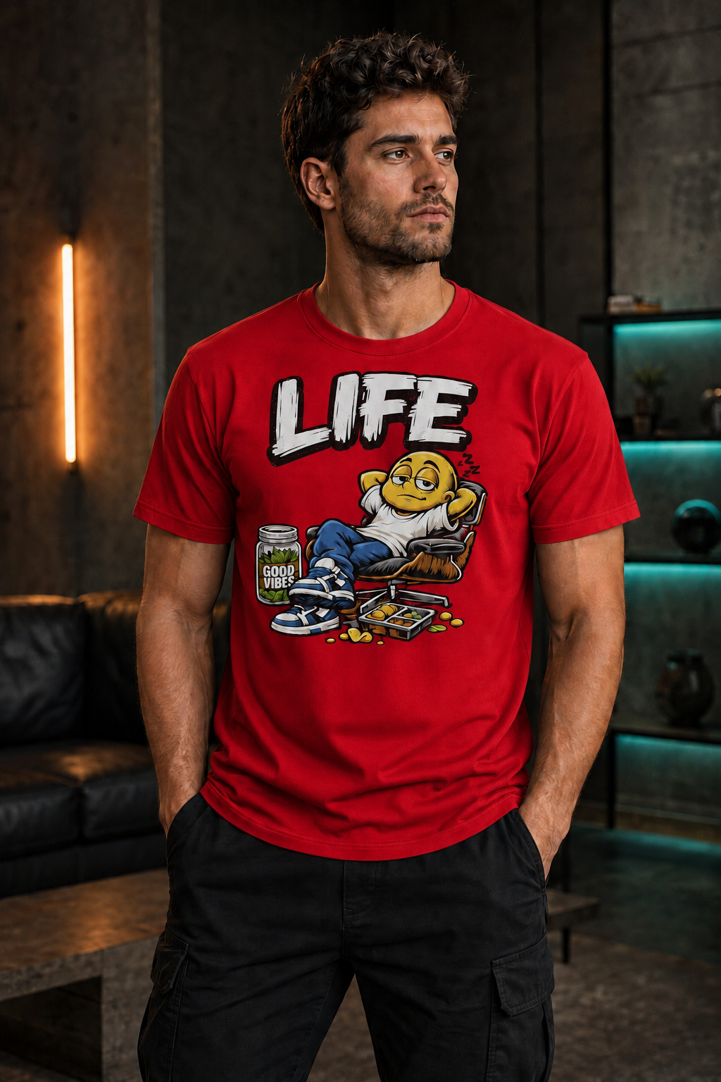 LIFE Good Vibes Graphic T-Shirt – Laid-Back Streetwear Tee