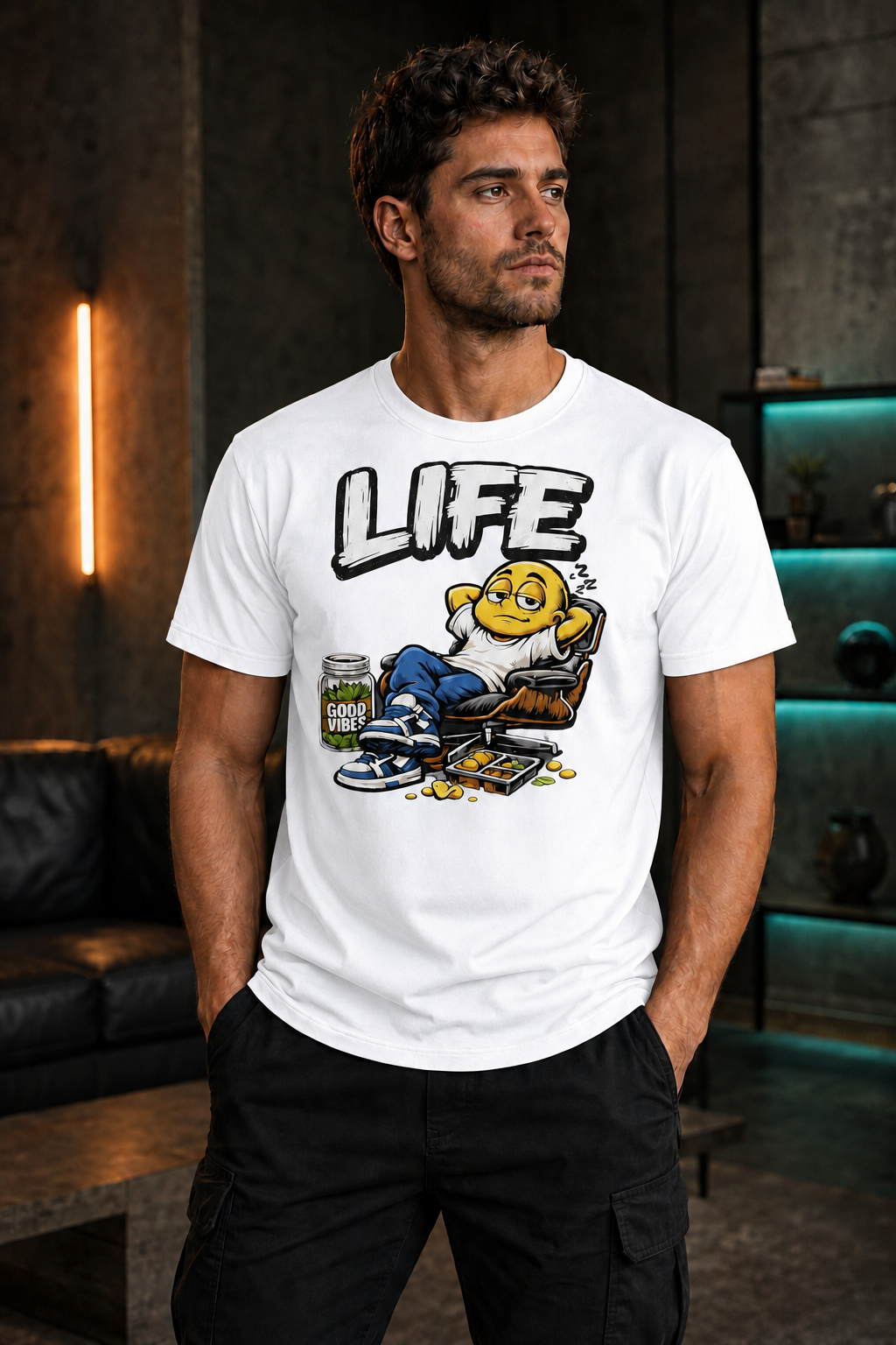 LIFE Good Vibes Graphic T-Shirt – Laid-Back Streetwear Tee